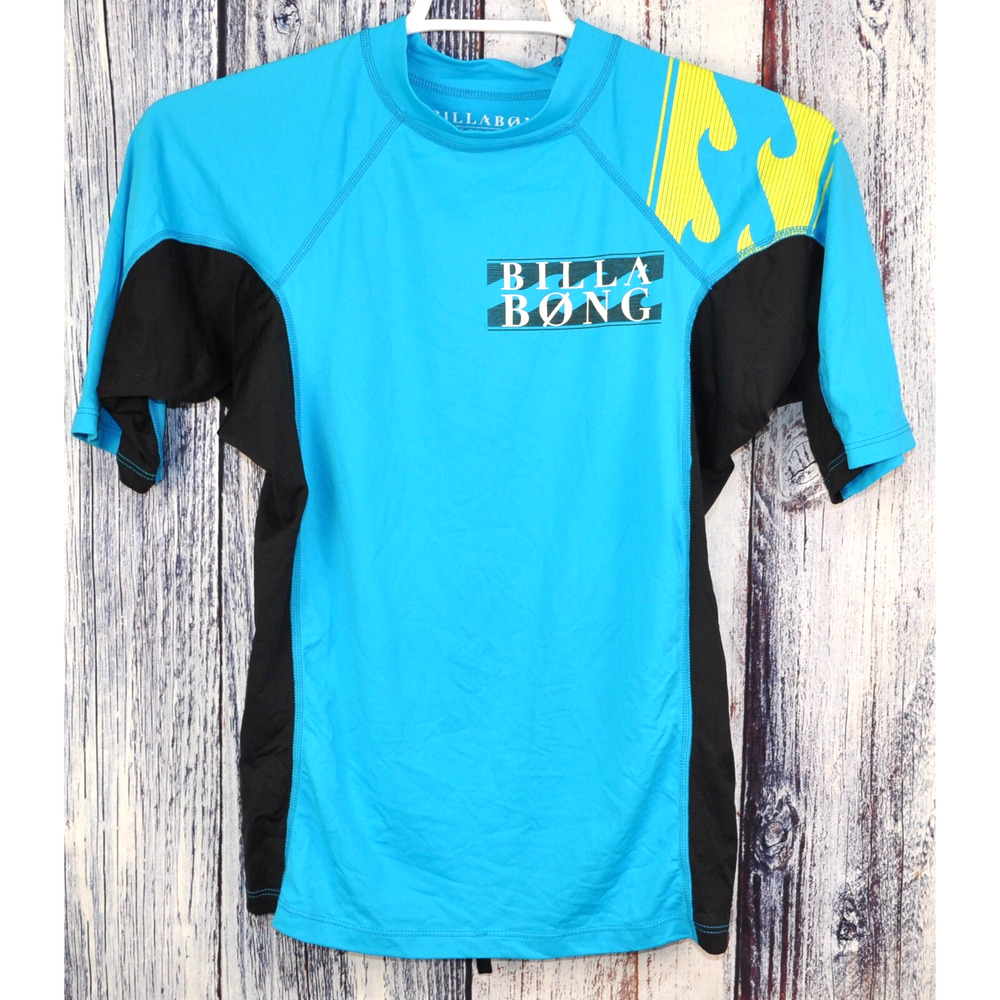 Billabong Rash Guard Blue Short Sleeve Stretch UAV/UAB Protection Size Large